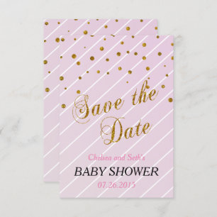 Invitation Sweet Baby Girl Rose & Gold Confetti   BABY SHOWER