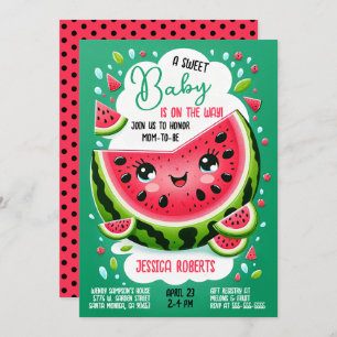 Invitation Sweet Baby Watermelon Baby shower à thème