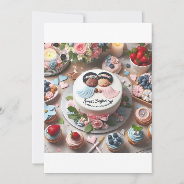 Invitation "Sweet Beginnings : A Baby shower Celebration" (Devant)