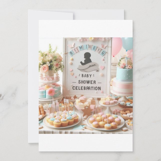 Invitation "Sweet Beginnings : A Baby shower Celebration" (Devant)