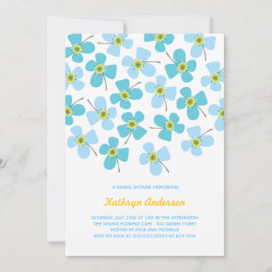 Invitation Sweet Blue Daisies Chic Fun Fête des mariées Party