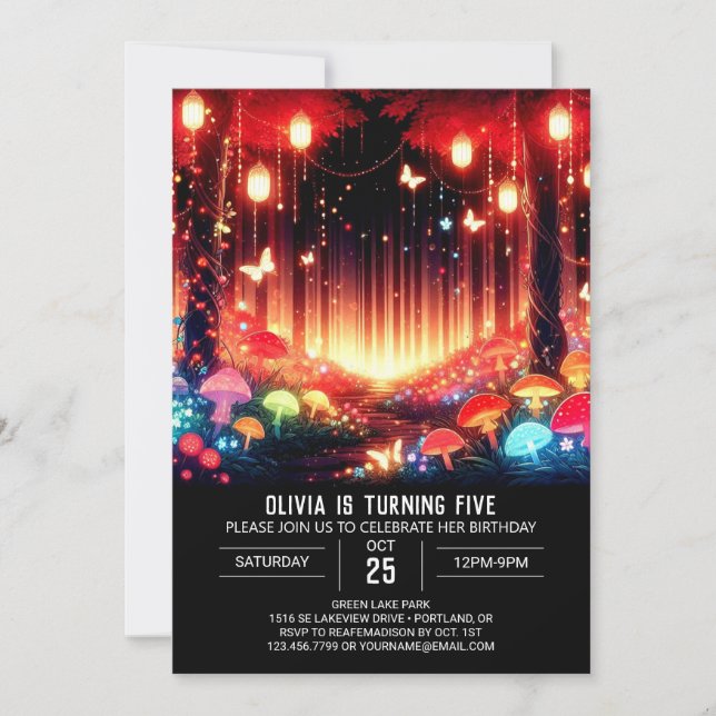 Invitation Sweet Boho Woodland Digital Anniversaire (Devant)