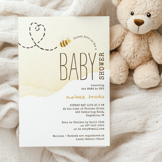 Invitation Sweet Bumble Bee Baby shower (Créateur téléchargé)