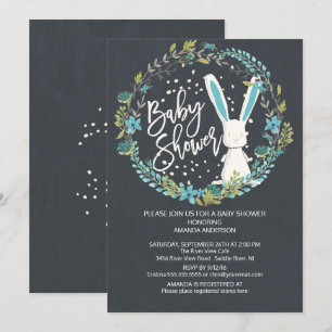 Invitation Sweet Bunny Boys Baby shower