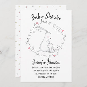 Invitation Sweet Bunny Love Genre Baby shower neutre