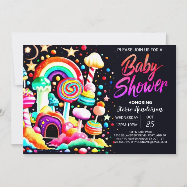 Invitation Sweet Celebration Baby shower de bonbons (Devant)