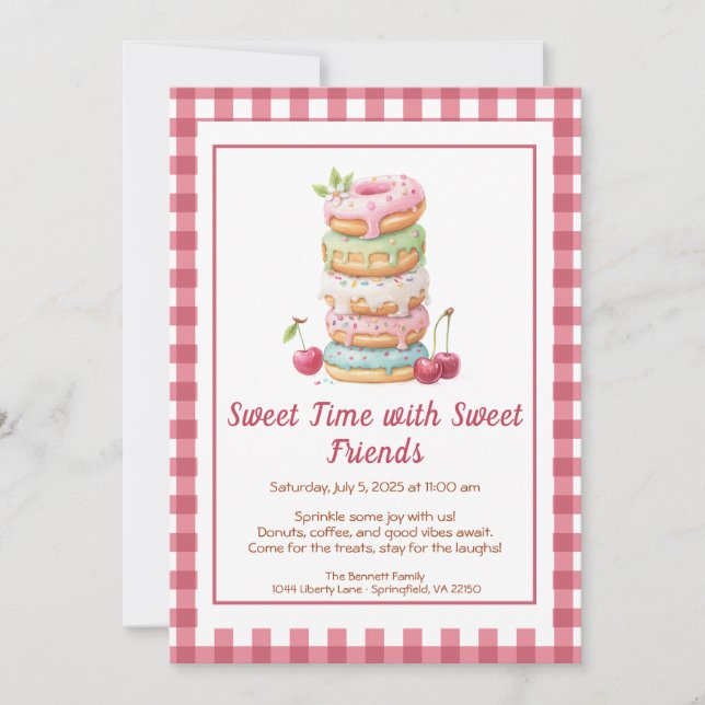 Invitation Sweet Celebration Invite – Colorful Donuts Party  (Devant)