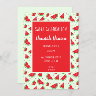 Invitation Sweet Celebration Watermelon Motif Vert clair