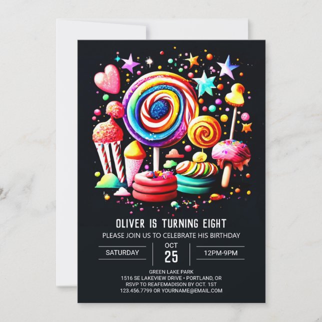 Invitation Sweet Celebration Wonderland Anniversaire (Devant)