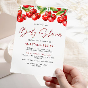 Invitation Sweet Cherry Girl Baby shower