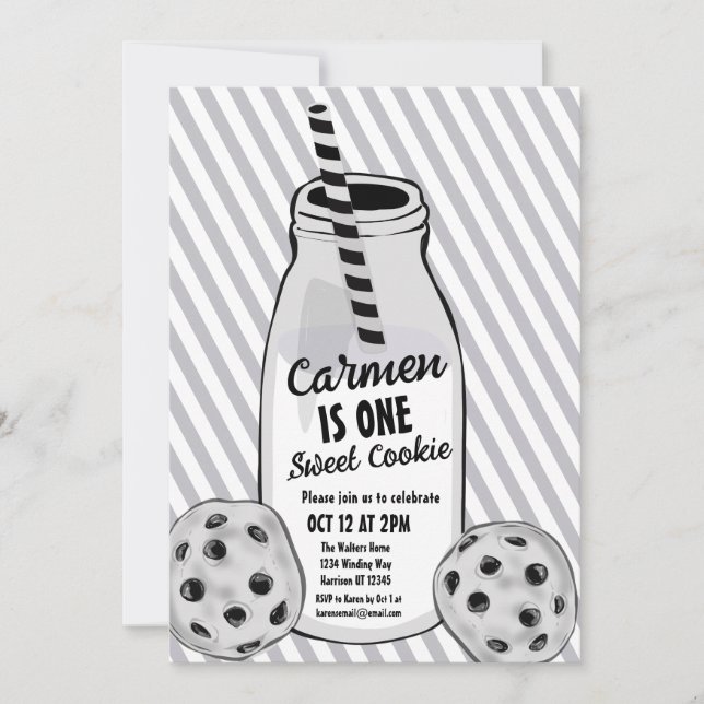 Invitation Sweet Cookie Mouse First Birthday (Devant)