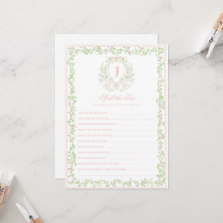 Invitation Sweet Crest | Spill the Tea Bridal Shower Game 