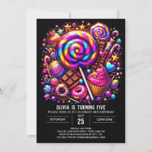 Invitation Sweet Custom Candyland Digital Anniversaire