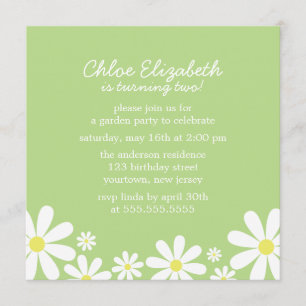 Invitation Sweet Daisies Fille fête d'anniversaire