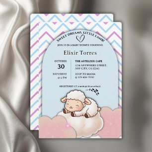 Invitation Sweet Dreams Little Lamb Cute Kawaii Baby shower