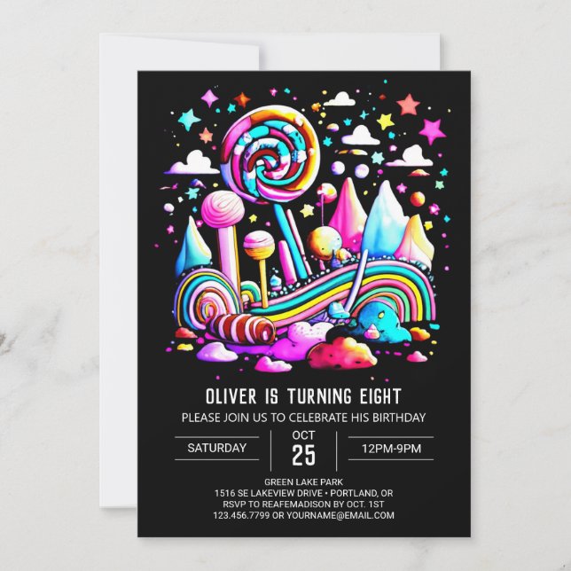 Invitation Sweet Editable Candy Wonderland (Devant)