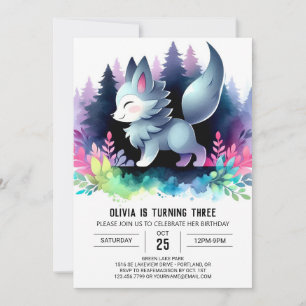 Invitation Sweet Elegant Wolf Anniversaire