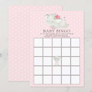 Invitation Sweet Elephant BINGO Baby shower Jeu