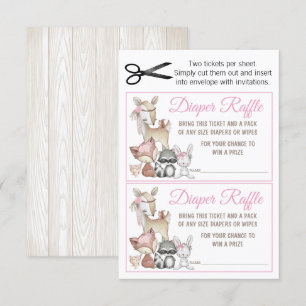 Invitation Sweet Forest Woodland Girls Diaper Raffle