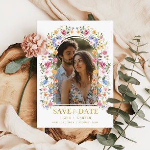 Invitation Sweet Garden Floral Arch Photo Enregistrer la date