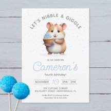 Sweet Hamster, Blue Cupcake Anniversaire des enfan