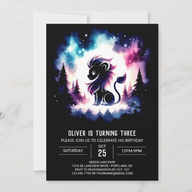 Invitation Sweet Happy Lion Anniversaire (Devant)