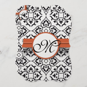 Invitation Sweet Heart Damask côté frontière Coral Trim Maria