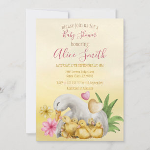 Invitation Sweet Heart Greenery Jaune maman & Baby shower