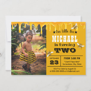 Invitation Sweet Honey Drits mignonne Bee Anniversaire fête