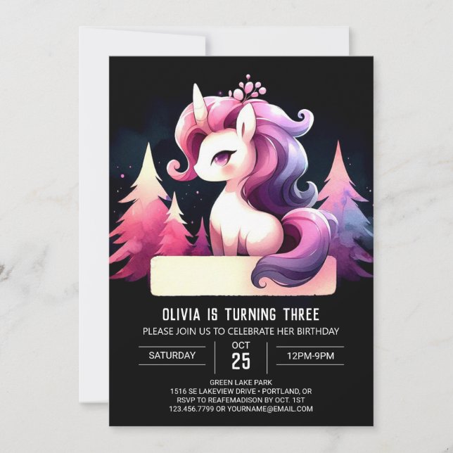 Invitation Sweet Horse Birthday (Devant)