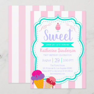 Invitation Sweet Ice Cream Baby Sprinkle Magasin de bonbons A