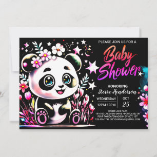 Invitation Sweet Jungle Panda Dreamland Baby shower fille