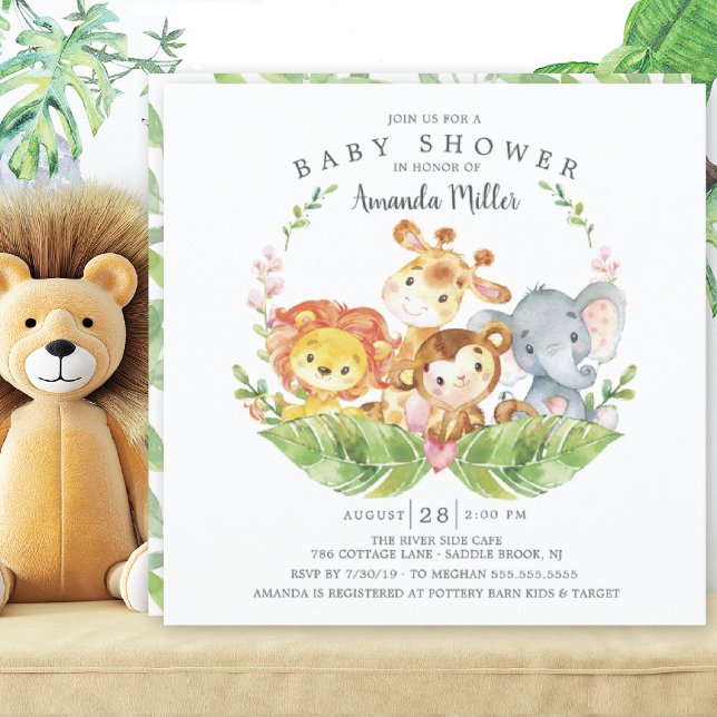Invitation Sweet Jungle Safari Animaux Baby shower (Créateur téléchargé)