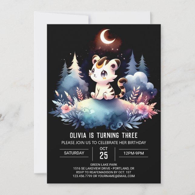 Invitation Sweet Kids Tiger Anniversaire (Devant)