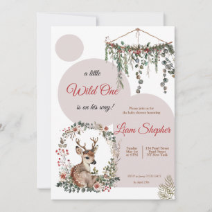 Invitation Sweet Little Adventure Baby shower à thème boisé