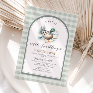 Invitation Sweet Little Cankling Mallard En vichy Baby shower