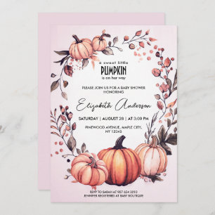 Invitation Sweet Little Citrouille Baby shower d'automne
