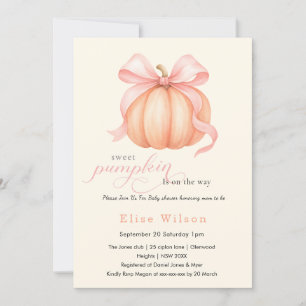 Invitation Sweet Little citrouille rose arc est en chemin