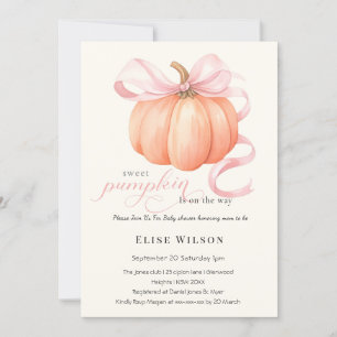 Invitation Sweet Little citrouille rose arc est en chemin