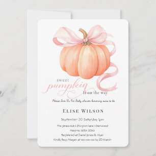 Invitation Sweet Little citrouille rose arc est en chemin