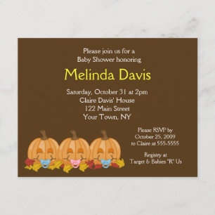 Invitation Sweet Little Citrouilles Automne Baby shower Invit