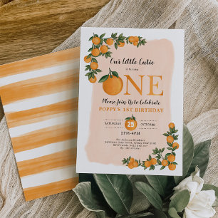 Invitation Sweet Little Cutie Orange Citrus 1er anniversaire