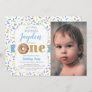 Invitation Sweet Little Donut Boys 1er Anniversaire Invitatio