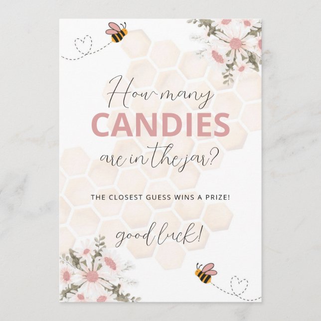 Invitation Sweet Little Honey Baby Shower Guessing Game (Devant)