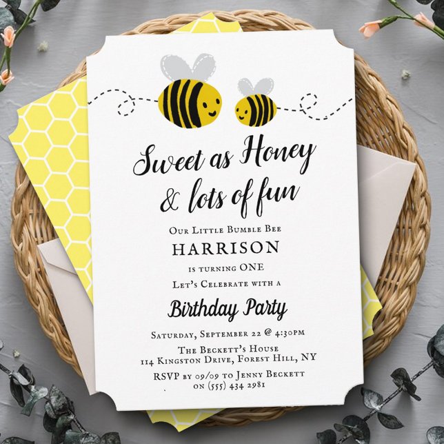 Invitation Sweet Little Honey Bee 1ère fête d'anniversaire (Créateur téléchargé)