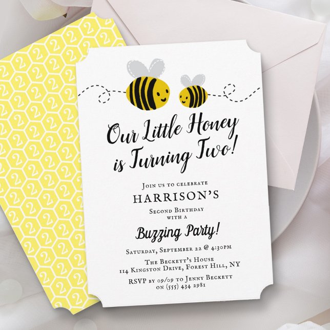 Invitation Sweet Little Honey Bee 2e anniversaire (Créateur téléchargé)