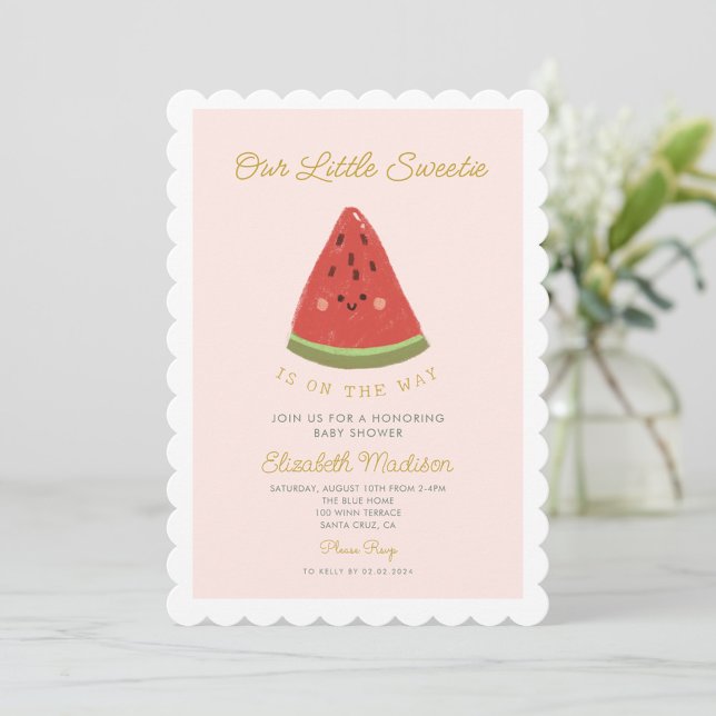 Invitation Sweet Little Melon est sur le chemin Baby shower (Créateur téléchargé)