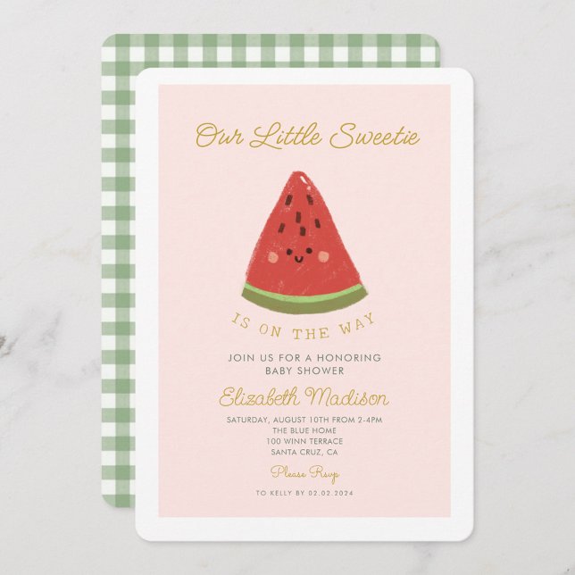 Invitation Sweet Little Melon est sur le chemin Baby shower (Créateur téléchargé)