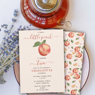 Invitation Sweet Little Peach Anniversaire de enfant Party