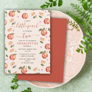 Invitation Sweet Little Peach Anniversaire de enfant Party